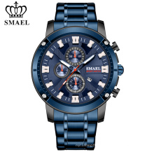 SMAEL Men Watches 2020 Fashion Stainless Steel Band Business Wristwatch Top Brand Luxury Chronograph Quartz Sport Watch 9153